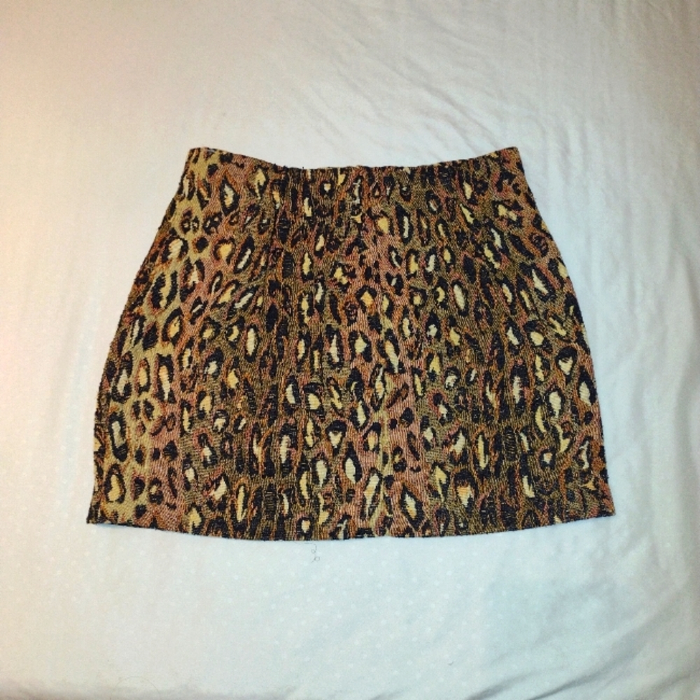 Woman animal print skirt